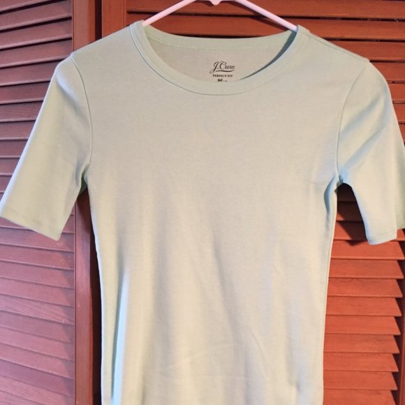 J. Crew Perfect Fit T-Shirt Light Green Women's XXS - Picture 8 of 8